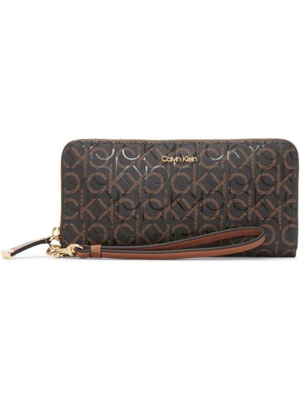 Womens Continental Wallet Zip Around Faux Leather Wristlet Card Holder Purse